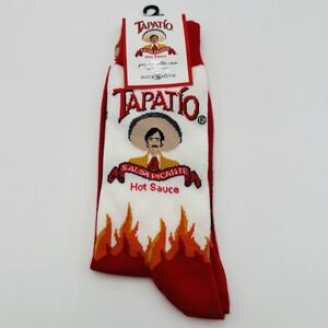 New Tapatio Hot Sauce Salsa Picante Novelty Funny Crew Foodie Socks Mens 10-13